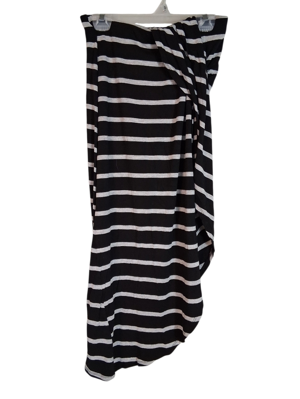Bobeau | Striped Black White Draped Asymmetrical Skirt | Womens Size S
